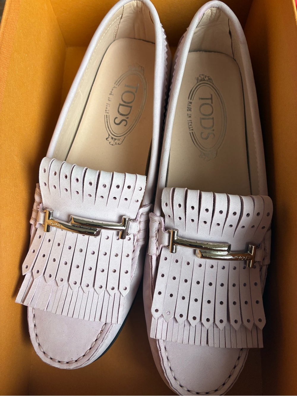 TOD'S Women’s Lilac Fringe Leather Loafers